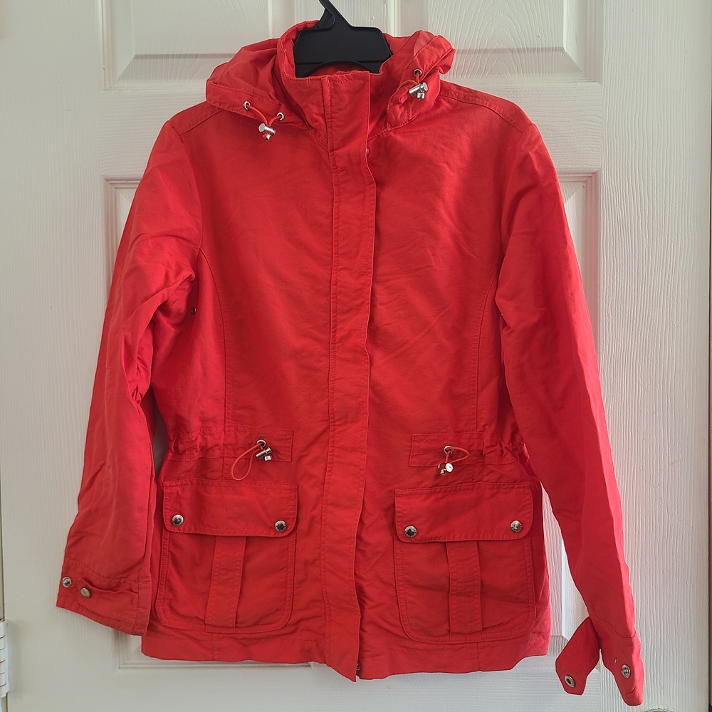 Lands' End Red Hooded Utility Jacket - Picture 2 of 14